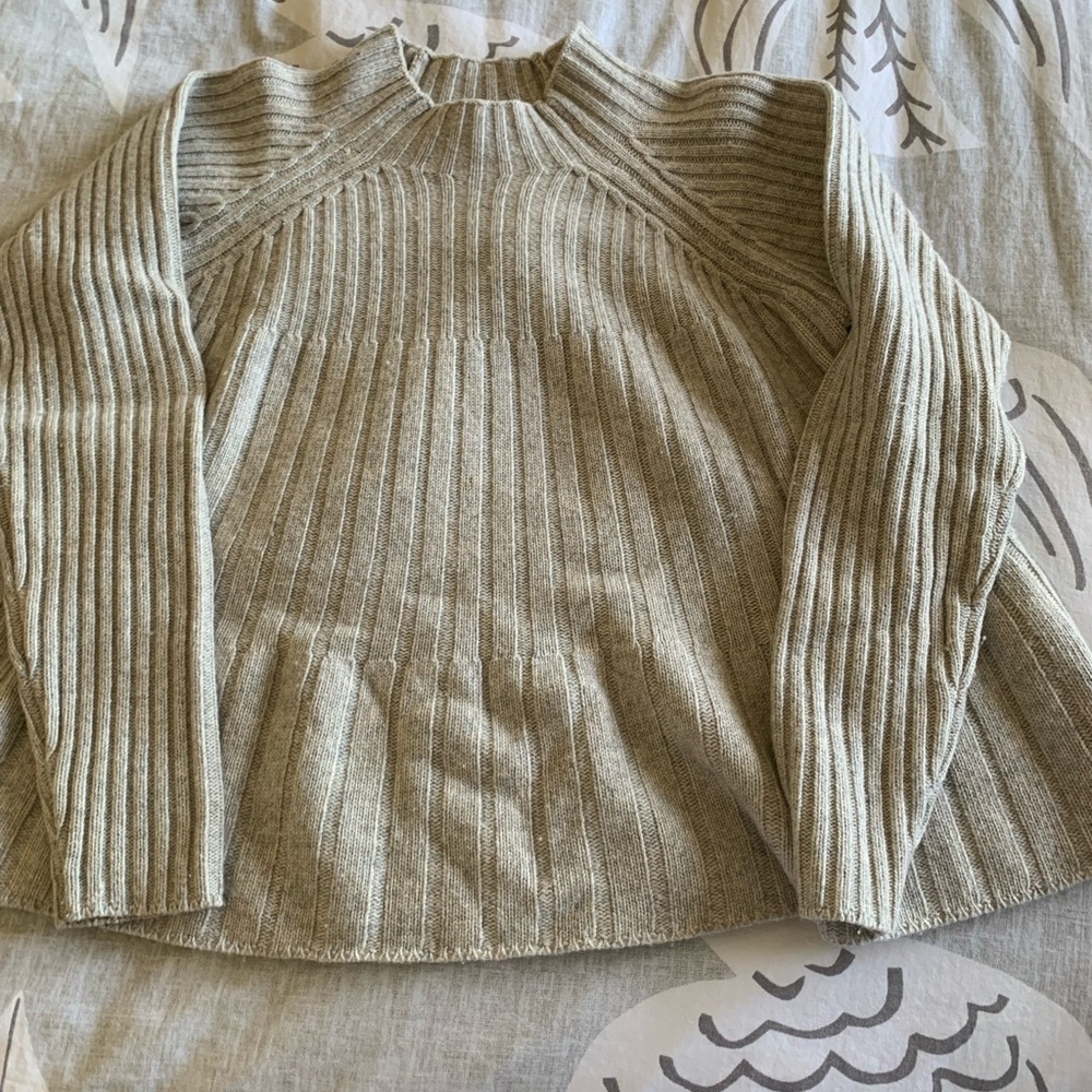 REBECCA TAYLOR GREY WOOL SWEATER